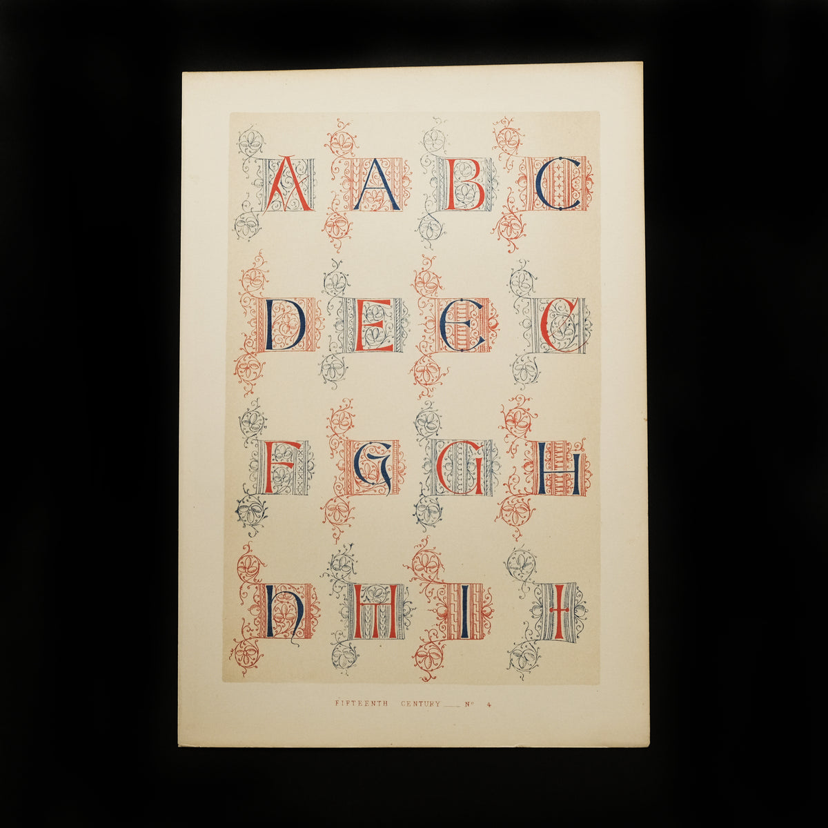 「古くに描かれた絵図展」装飾写本/アルファベットイギリス アンティーク版画リトグラフ