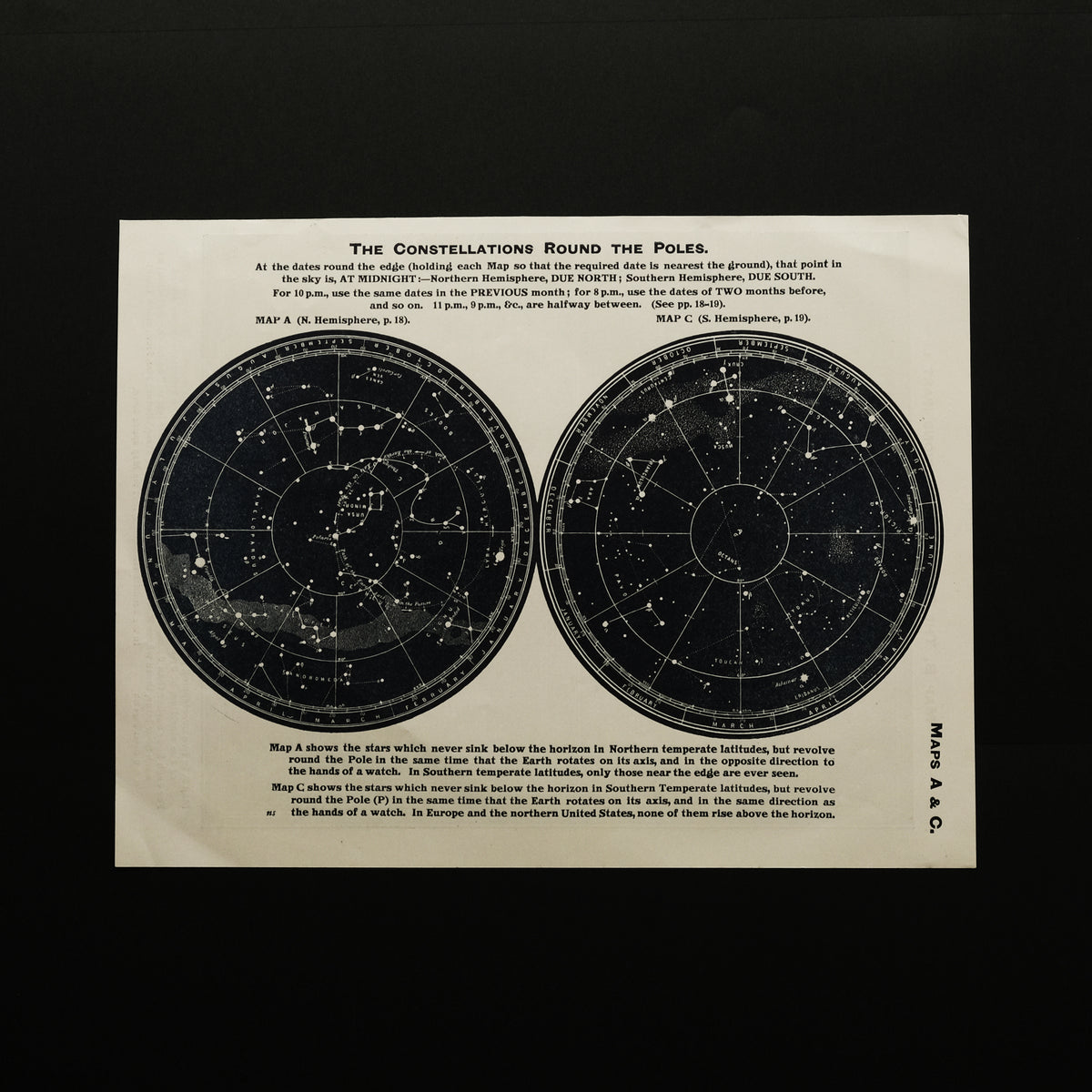 「古くに描かれた絵図展」星座・天の川 半球の天体アンティークプリント