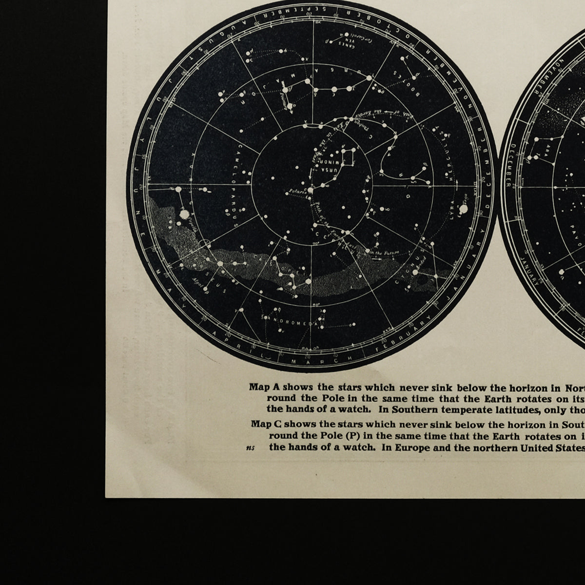 「古くに描かれた絵図展」星座・天の川 半球の天体アンティークプリント